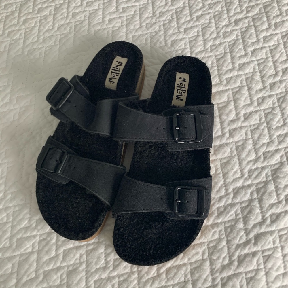Sherpa Birk style sandals - black